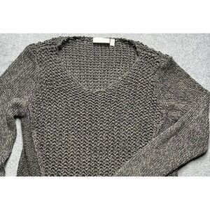 RD Style Womens V-Neck Chunky‎ Knit Sweater Brown Tan Marled Size S 67S1005SF